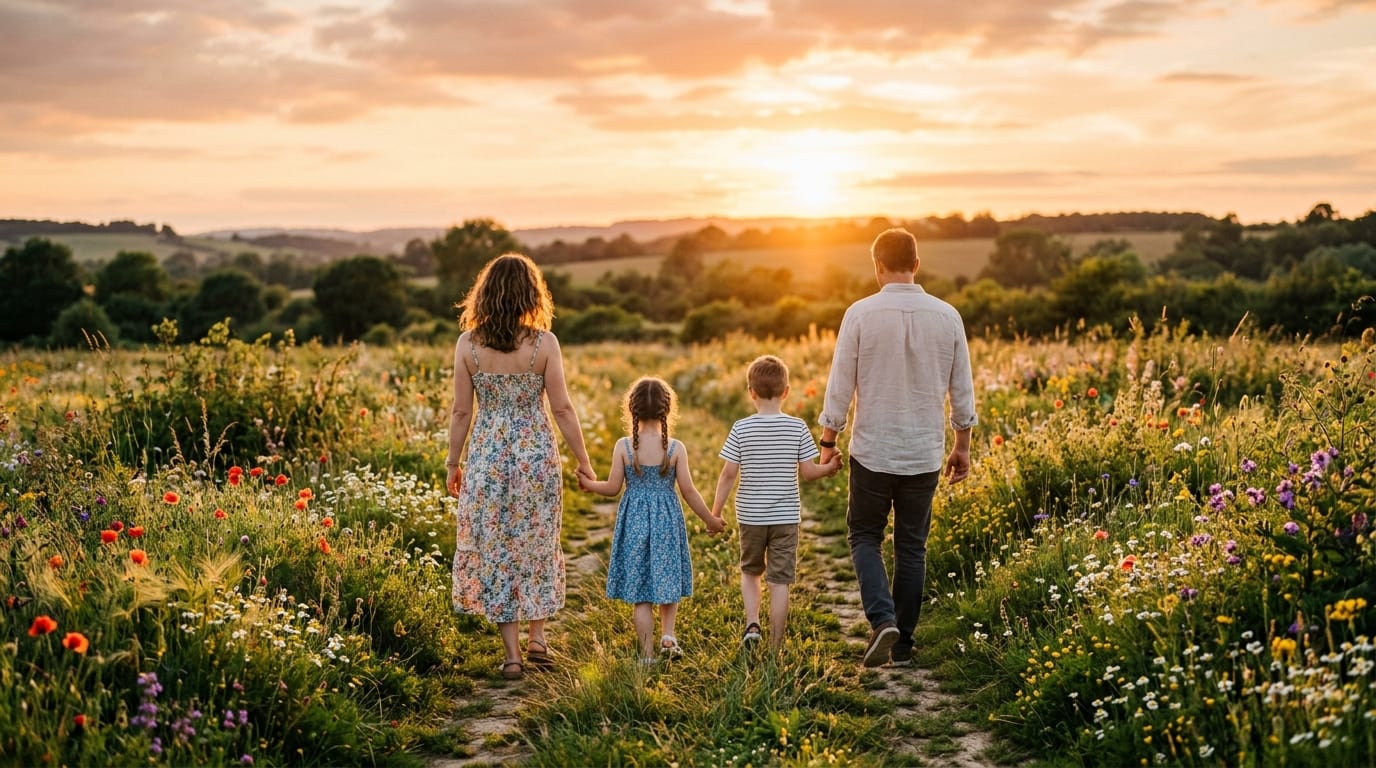 Family walking together
