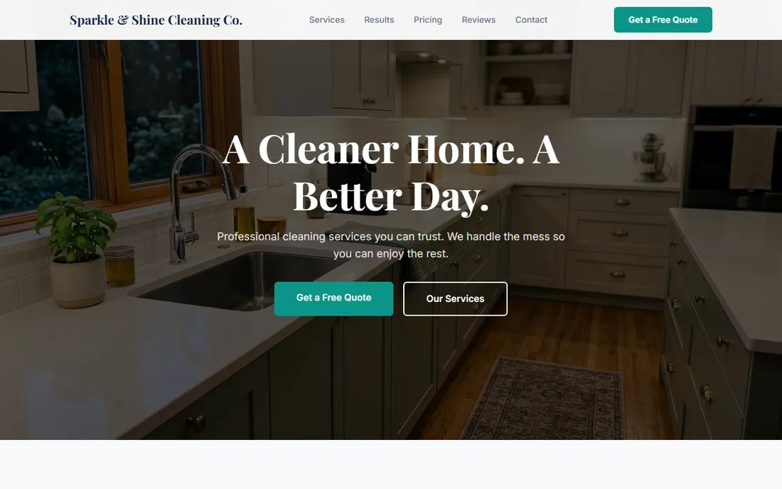 Spotless Home — Cleaning website demo