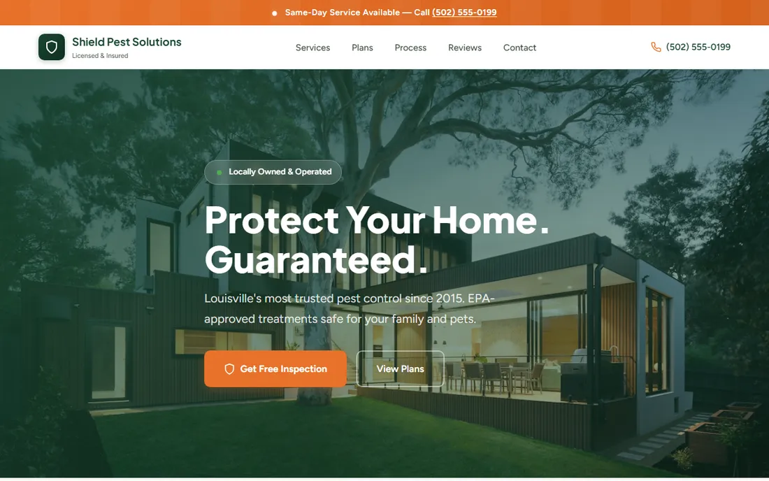 Guardian Pest — Pest Control website demo