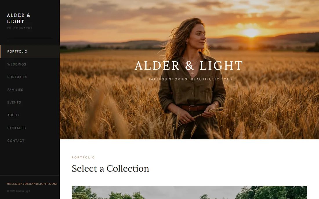Vine & Frame — Photography website demo